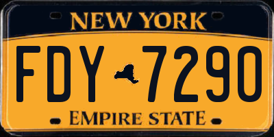 NY license plate FDY7290