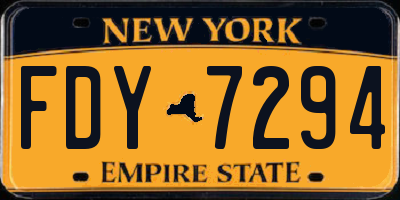 NY license plate FDY7294