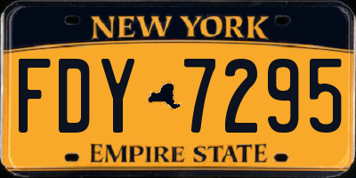 NY license plate FDY7295