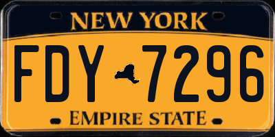 NY license plate FDY7296