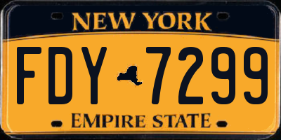 NY license plate FDY7299