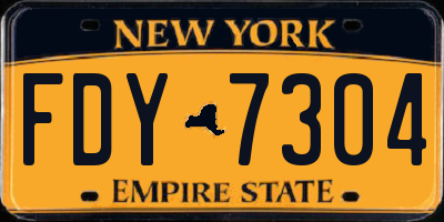 NY license plate FDY7304