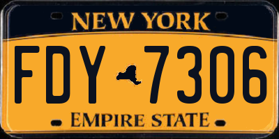NY license plate FDY7306