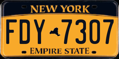 NY license plate FDY7307