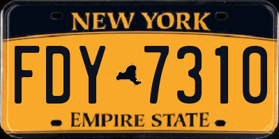 NY license plate FDY7310
