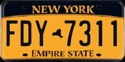NY license plate FDY7311