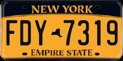 NY license plate FDY7319