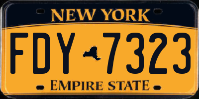 NY license plate FDY7323