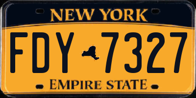 NY license plate FDY7327