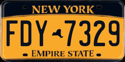 NY license plate FDY7329