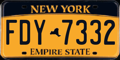 NY license plate FDY7332