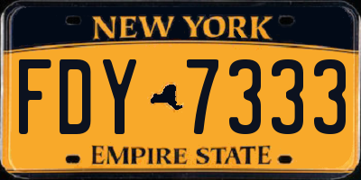 NY license plate FDY7333