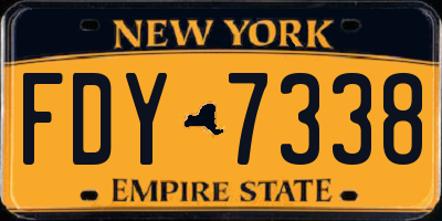 NY license plate FDY7338