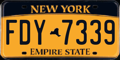 NY license plate FDY7339