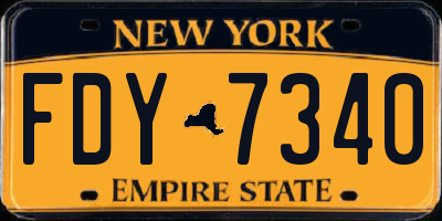 NY license plate FDY7340