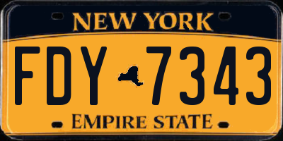 NY license plate FDY7343