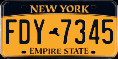 NY license plate FDY7345