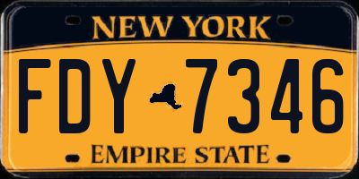 NY license plate FDY7346