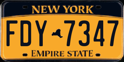 NY license plate FDY7347