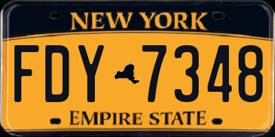 NY license plate FDY7348