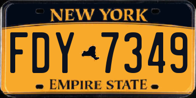 NY license plate FDY7349