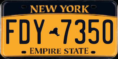 NY license plate FDY7350