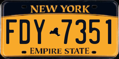 NY license plate FDY7351