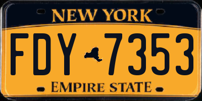 NY license plate FDY7353