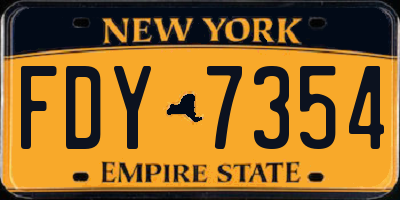 NY license plate FDY7354
