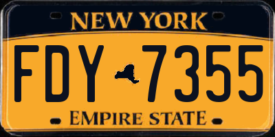 NY license plate FDY7355