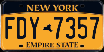 NY license plate FDY7357