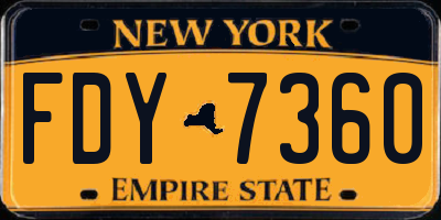NY license plate FDY7360