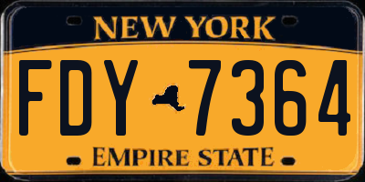 NY license plate FDY7364