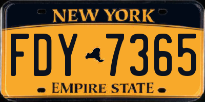 NY license plate FDY7365