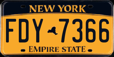 NY license plate FDY7366