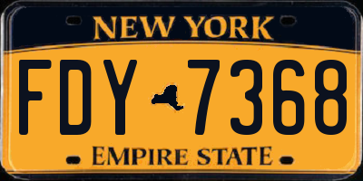 NY license plate FDY7368