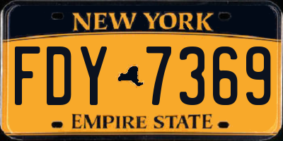 NY license plate FDY7369