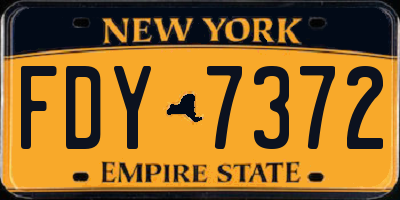 NY license plate FDY7372
