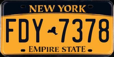 NY license plate FDY7378