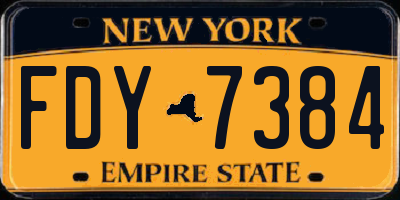 NY license plate FDY7384