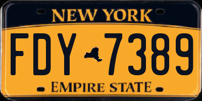 NY license plate FDY7389