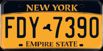 NY license plate FDY7390