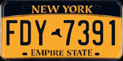 NY license plate FDY7391
