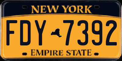 NY license plate FDY7392