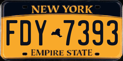 NY license plate FDY7393