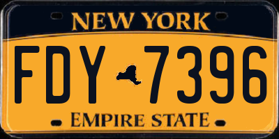 NY license plate FDY7396