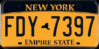NY license plate FDY7397