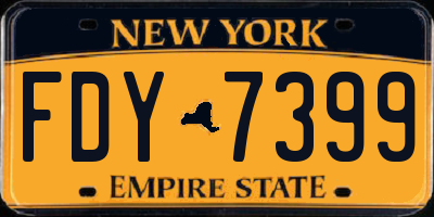 NY license plate FDY7399