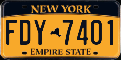 NY license plate FDY7401