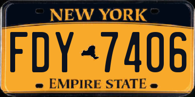 NY license plate FDY7406
